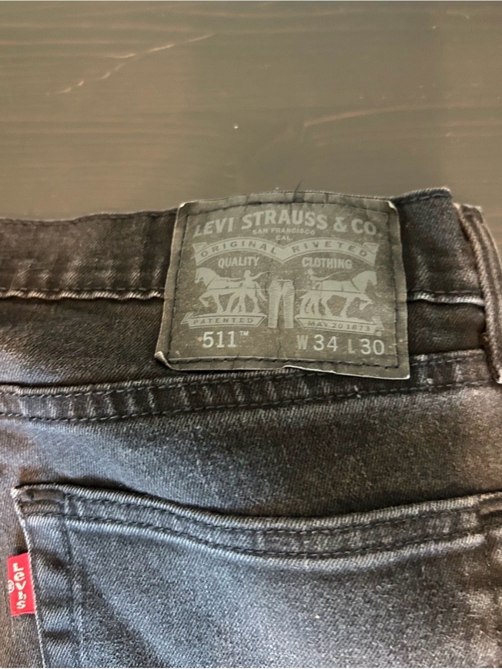 Levi 511 Black straight Jeans 34X30